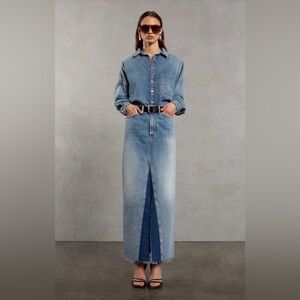 3x1 Charlotte Maxi Denim Jean Skirt - Ciel Blue NWT MSRP $321